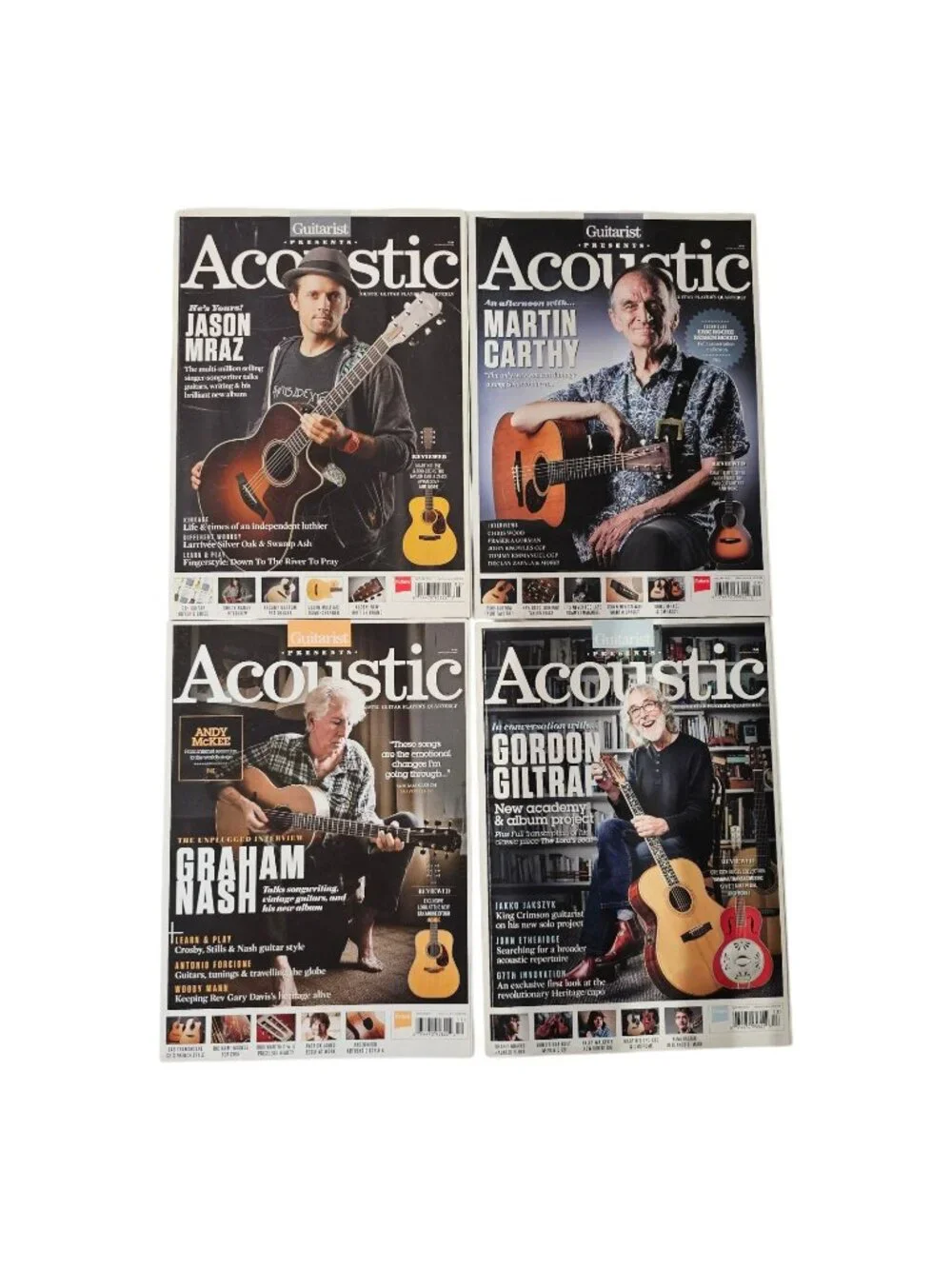 Guitarist Presents Acoustic Magazine Lot of 4 Mraz Carthy Nash Giltrap Future